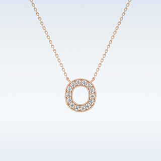 Customized O Shaped Moissanite Necklace – 0.22 CT Round Cut in 14K/18K Gold