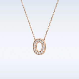Customized O Shaped Moissanite Necklace – 0.22 CT Round Cut in 14K/18K Gold