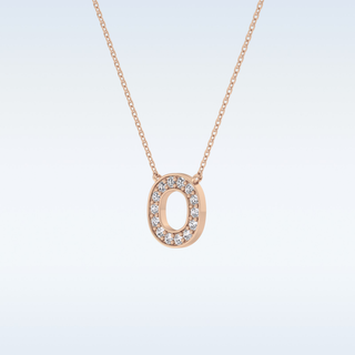Customized O Shaped Moissanite Necklace – 0.22 CT Round Cut in 14K/18K Gold