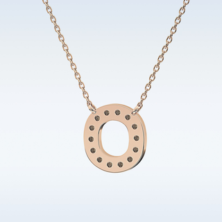 Customized O Shaped Moissanite Necklace – 0.22 CT Round Cut in 14K/18K Gold
