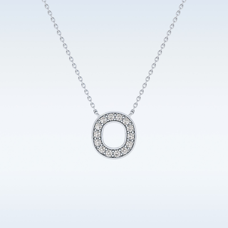 Customized O Shaped Moissanite Necklace – 0.22 CT Round Cut in 14K/18K Gold