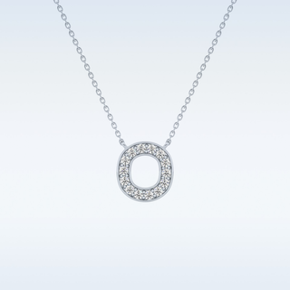 Customized O Shaped Moissanite Necklace – 0.22 CT Round Cut in 14K/18K Gold