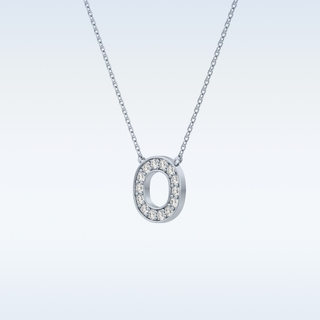 Customized O Shaped Moissanite Necklace – 0.22 CT Round Cut in 14K/18K Gold
