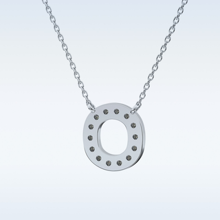 Customized O Shaped Moissanite Necklace – 0.22 CT Round Cut in 14K/18K Gold
