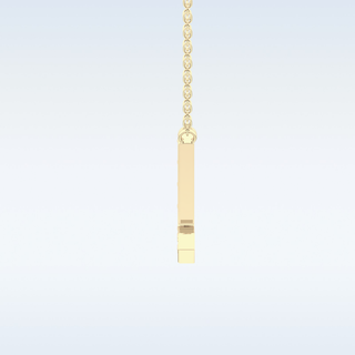 Customized L Shaped Moissanite Necklace –  0.24 CT Round Cut in 14K/18K Gold