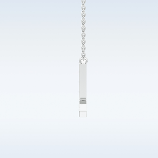 Customized L Shaped Moissanite Necklace –  0.24 CT Round Cut in 14K/18K Gold