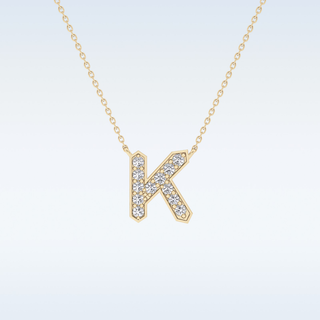 Customized K Shaped Moissanite Necklace –  0.27 CT Round Cut in 14K/18K Gold