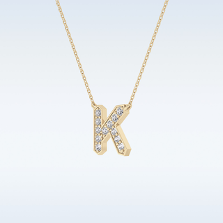 Customized K Shaped Moissanite Necklace –  0.27 CT Round Cut in 14K/18K Gold