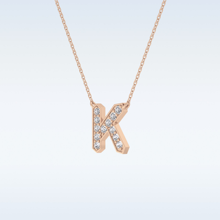 Customized K Shaped Moissanite Necklace –  0.27 CT Round Cut in 14K/18K Gold