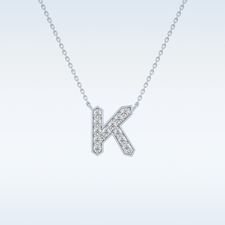 Customized K Shaped Moissanite Necklace –  0.27 CT Round Cut in 14K/18K Gold