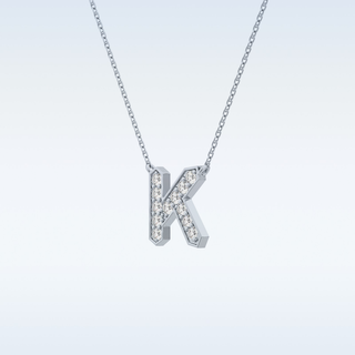 Customized K Shaped Moissanite Necklace –  0.27 CT Round Cut in 14K/18K Gold