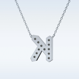 Customized K Shaped Moissanite Necklace –  0.27 CT Round Cut in 14K/18K Gold
