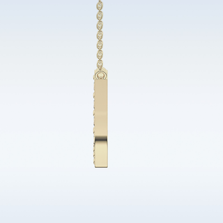Customized J Shaped Moissanite Necklace –  0.3 CT Round Cut in 14K/18K Gold