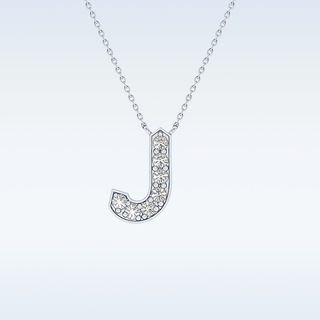 Customized J Shaped Moissanite Necklace –  0.3 CT Round Cut in 14K/18K Gold