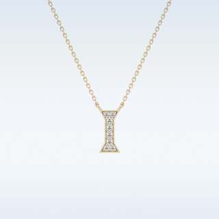 Customized I Shaped Moissanite Necklace –  0.8 CT Round Cut in 14K/18K Gold