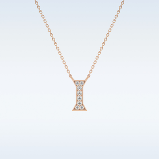 Customized I Shaped Moissanite Necklace –  0.8 CT Round Cut in 14K/18K Gold