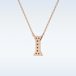 Customized I Shaped Moissanite Necklace –  0.8 CT Round Cut in 14K/18K Gold