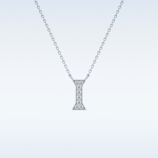 Customized I Shaped Moissanite Necklace –  0.8 CT Round Cut in 14K/18K Gold