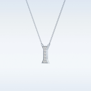 Customized I Shaped Moissanite Necklace –  0.8 CT Round Cut in 14K/18K Gold