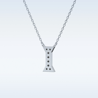 Customized I Shaped Moissanite Necklace –  0.8 CT Round Cut in 14K/18K Gold
