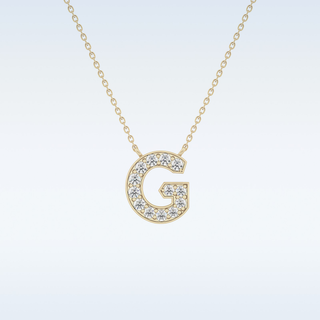 Customized G Shaped Moissanite Necklace –   0.2 CT Round Cut in 14K/18K Gold