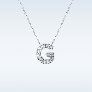 Customized G Shaped Moissanite Necklace –   0.2 CT Round Cut in 14K/18K Gold