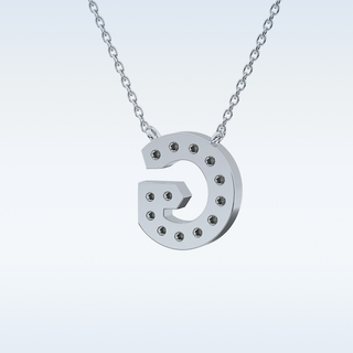 Customized G Shaped Moissanite Necklace –   0.2 CT Round Cut in 14K/18K Gold