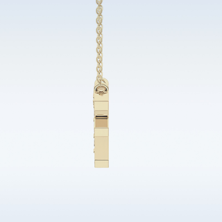 Customized F Shaped Moissanite Necklace –  0.3 CT Round Cut in 14K/18K Gold