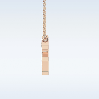 Customized F Shaped Moissanite Necklace –  0.3 CT Round Cut in 14K/18K Gold