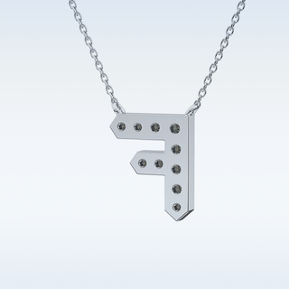 Customized F Shaped Moissanite Necklace –  0.3 CT Round Cut in 14K/18K Gold