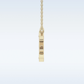 Customized E Shaped  Moissanite Necklace –  0.3 CT Round Cut in 14K/18K Gold