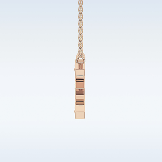 Customized E Shaped  Moissanite Necklace –  0.3 CT Round Cut in 14K/18K Gold