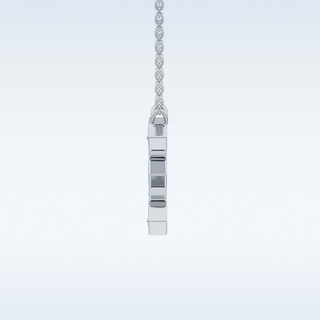 Customized E Shaped  Moissanite Necklace –  0.3 CT Round Cut in 14K/18K Gold