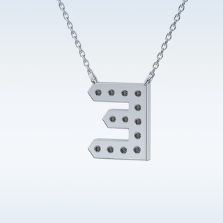 Customized E Shaped  Moissanite Necklace –  0.3 CT Round Cut in 14K/18K Gold