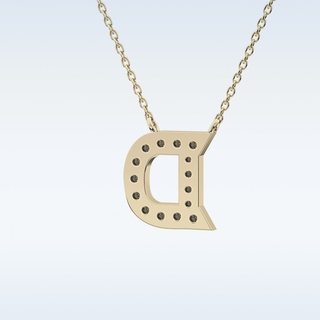 Customized D Shaped  Moissanite Necklace –  0.2 CT Round Cut in 14K/18K Gold