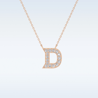 Customized D Shaped  Moissanite Necklace –  0.2 CT Round Cut in 14K/18K Gold