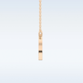 Customized D Shaped  Moissanite Necklace –  0.2 CT Round Cut in 14K/18K Gold