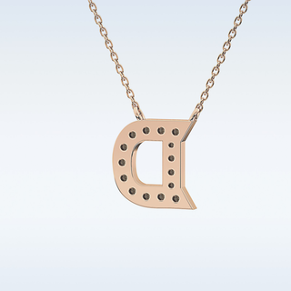 Customized D Shaped  Moissanite Necklace –  0.2 CT Round Cut in 14K/18K Gold