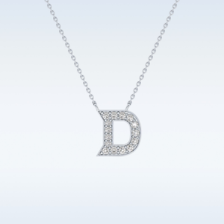 Customized D Shaped  Moissanite Necklace –  0.2 CT Round Cut in 14K/18K Gold