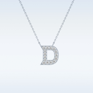Customized D Shaped  Moissanite Necklace –  0.2 CT Round Cut in 14K/18K Gold