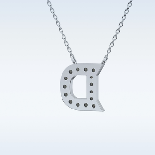 Customized D Shaped  Moissanite Necklace –  0.2 CT Round Cut in 14K/18K Gold