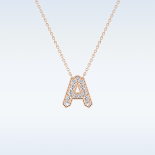 Customized A Shaped Moissanite Necklace – 0.22 CT Round Cut in 14K/18K Gold