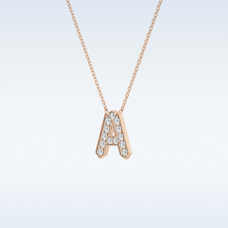 Customized A Shaped Moissanite Necklace – 0.22 CT Round Cut in 14K/18K Gold