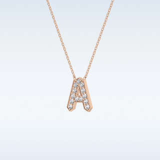 Customized A Shaped Moissanite Necklace – 0.22 CT Round Cut in 14K/18K Gold