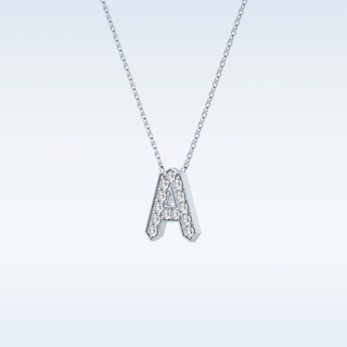 Customized A Shaped Moissanite Necklace – 0.22 CT Round Cut in 14K/18K Gold