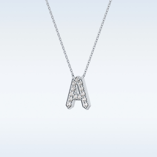 Customized A Shaped Moissanite Necklace – 0.22 CT Round Cut in 14K/18K Gold