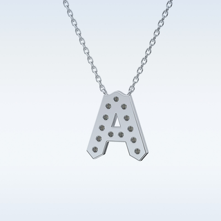 Customized A Shaped Moissanite Necklace – 0.22 CT Round Cut in 14K/18K Gold