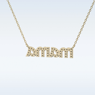 Customized Mama Shaped Moissanite Necklace – 0.17 CT Round Cut in 14K/18K Gold