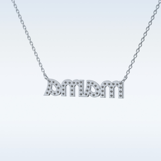 Customized Mama Shaped Moissanite Necklace – 0.17 CT Round Cut in 14K/18K Gold