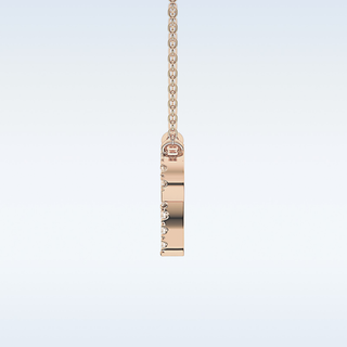 Customized Aries Shaped Moissanite Necklace – 0.09 CT Round Cut in 14K/18K Gold